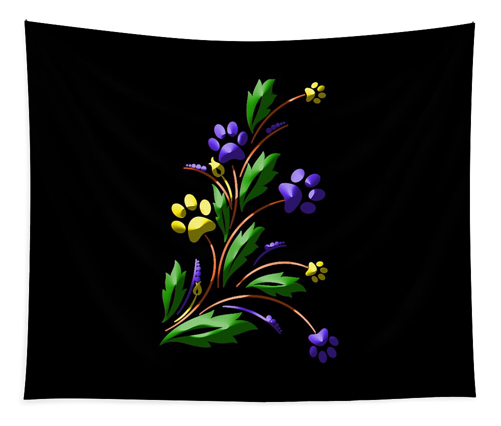 Paw Print Flower Tapestry by Maystro - Fine Art America