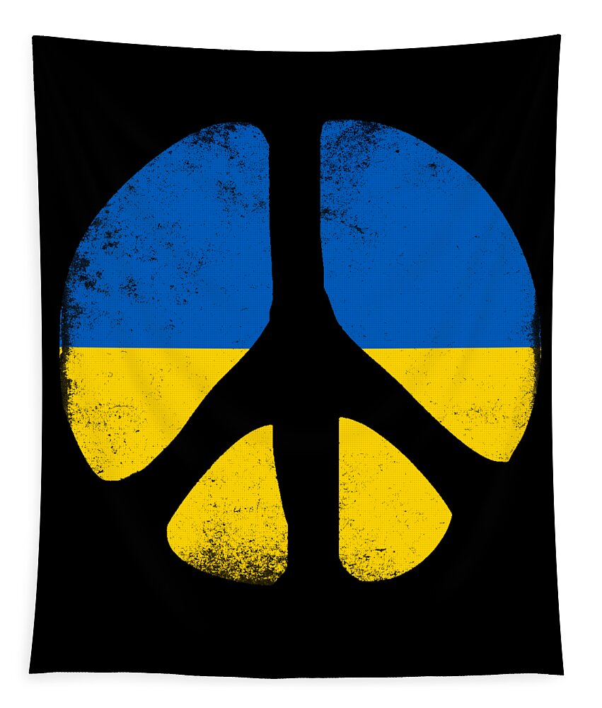 Cool Tapestry featuring the digital art Peace in Ukraine by Flippin Sweet Gear