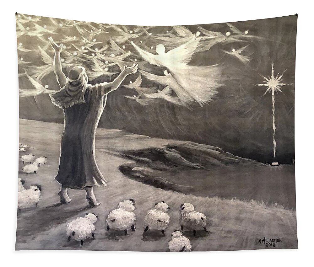 Christian Tapestry featuring the painting Peace on Earth by Jeanette Jarmon