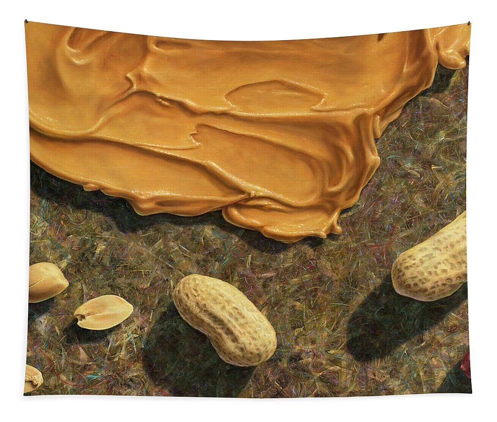 Peanuts Tapestry featuring the painting Peanut Butter and Peanuts by James W Johnson