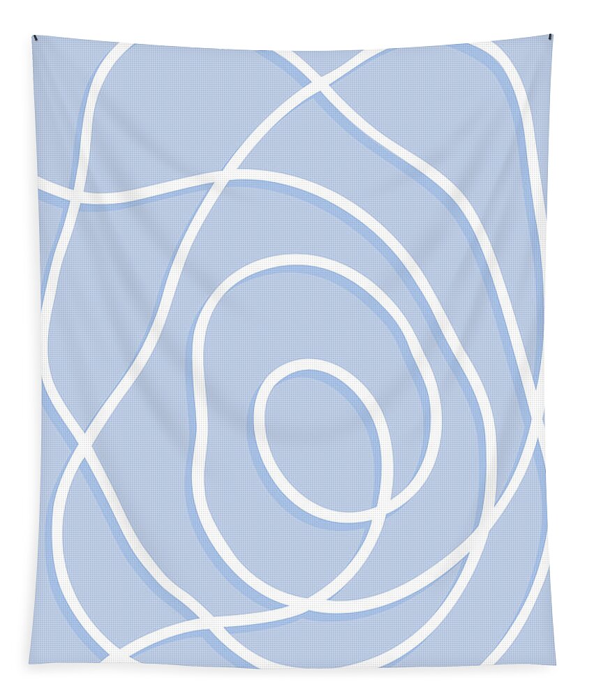 Nikita Coulombe Tapestry featuring the painting Pearl Drop 6 in blue by Nikita Coulombe