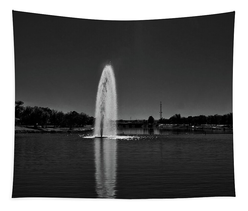 Fountain Tapestry featuring the photograph Pecos Reflection by George Taylor