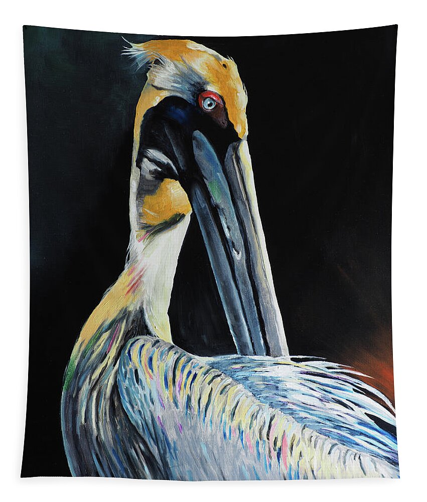 Pelican Tapestry featuring the painting Pectit Sub Sole by David Bader