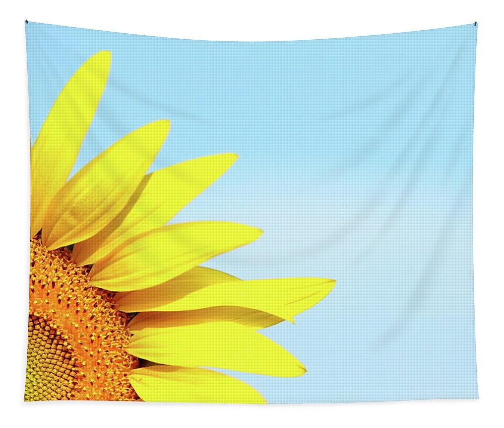 Sunflower Tapestry featuring the photograph Peek by Lens Art Photography By Larry Trager