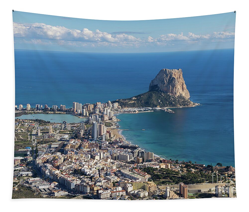 Spain Tapestry featuring the photograph Penon de Ifach and Calpe by Adriana Mueller
