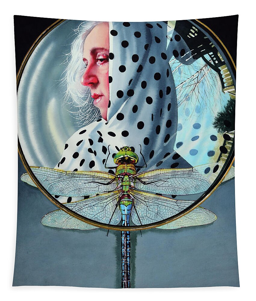 Dragonfly Tapestry featuring the painting Periphery by Denny Bond
