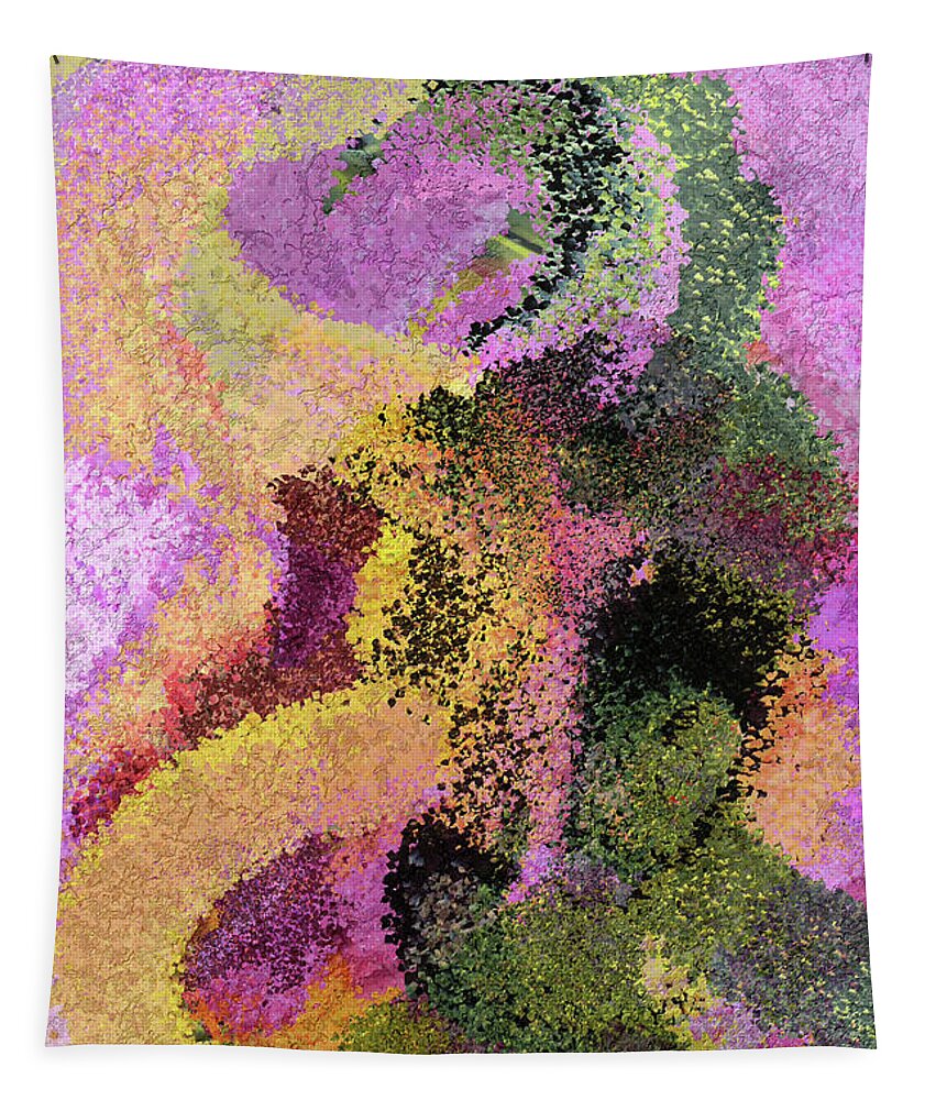 Abstract Tapestry featuring the digital art Perseverance with Purple by Bentley Davis