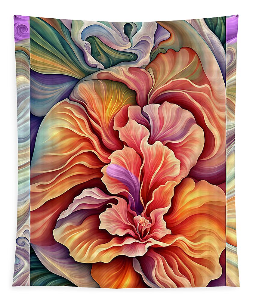 Floral Tapestry featuring the mixed media Petal Dance 2 by Lynda Lehmann