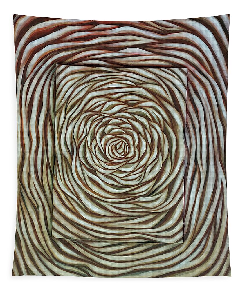 Acrylic Abstract Painting Tapestry featuring the painting Petal Vortex by Fei A