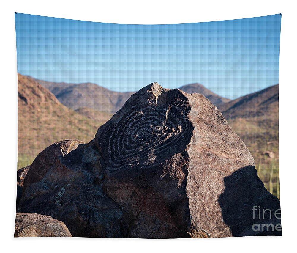 Petroglyph Tapestry featuring the photograph Petroglyph. Signal Hill Trail. by Jeff Hubbard