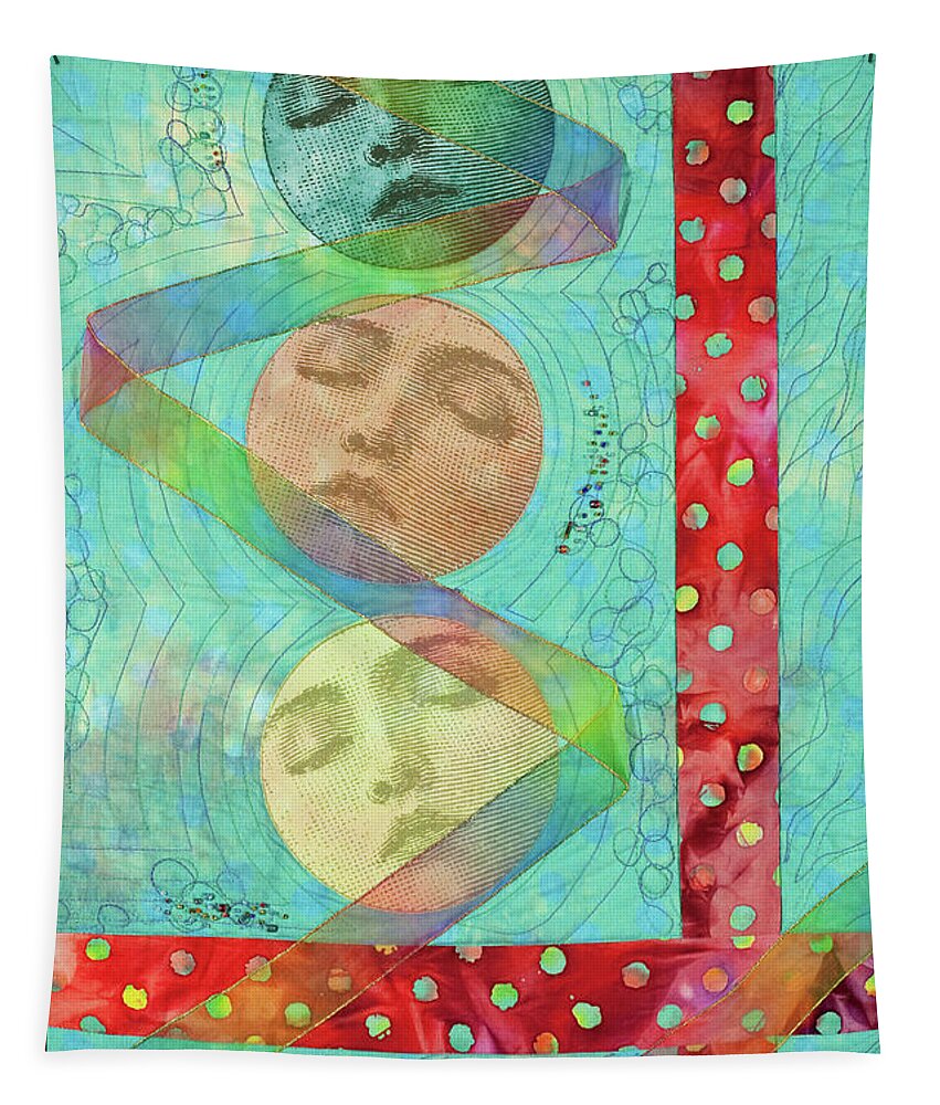 Phases Tapestry featuring the mixed media Phases 2 by Vivian Aumond