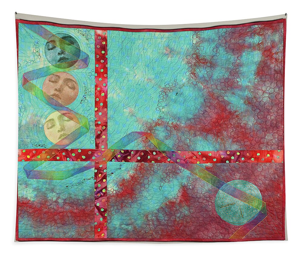 Wall Hanging Tapestry featuring the mixed media Phases by Vivian Aumond