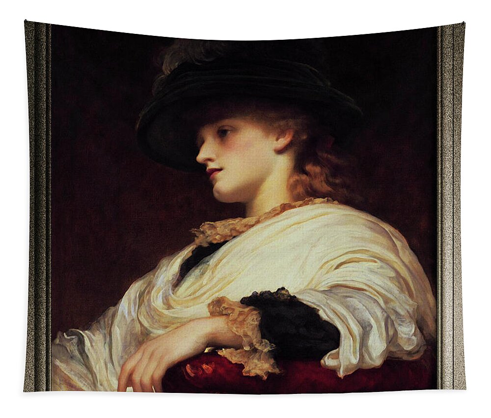 Phoebe Tapestry featuring the painting Phoebe by Frederic Leighton by Rolando Burbon