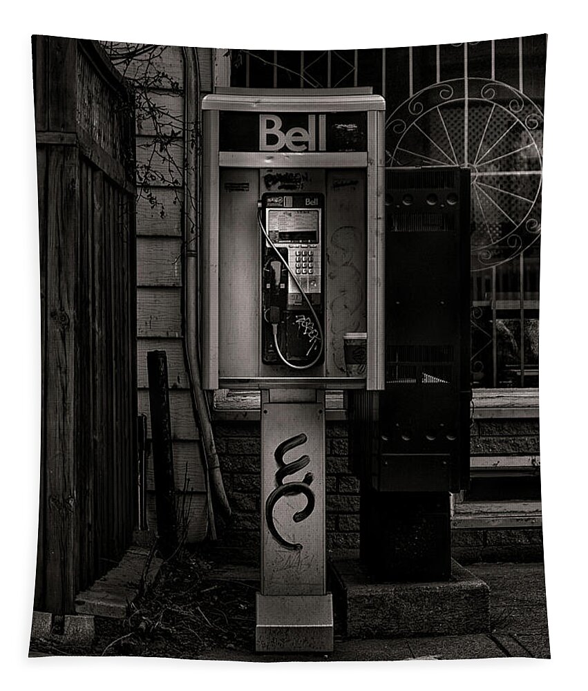 Brian Carson Tapestry featuring the photograph Phone Booth No 6 by Brian Carson