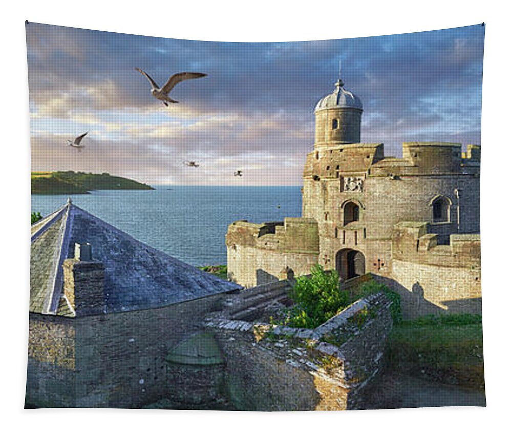 Falmouth Tapestry featuring the photograph Photo of  St Mawes Castle, Cornwall, England by Paul E Williams