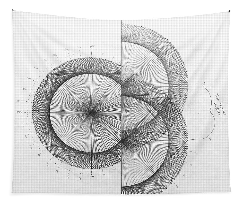 Photon Tapestry featuring the drawing Photon Double Slit high res. by Jason Padgett