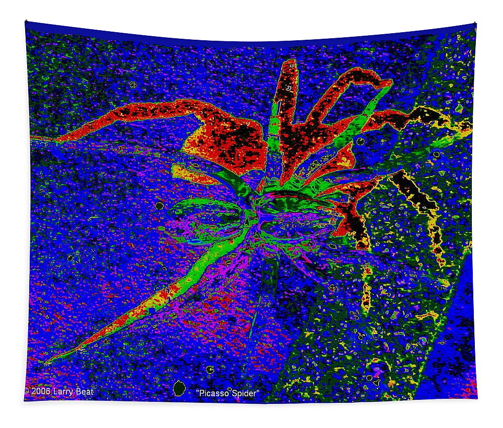 Spider Tapestry featuring the digital art Picasso Spider by Larry Beat