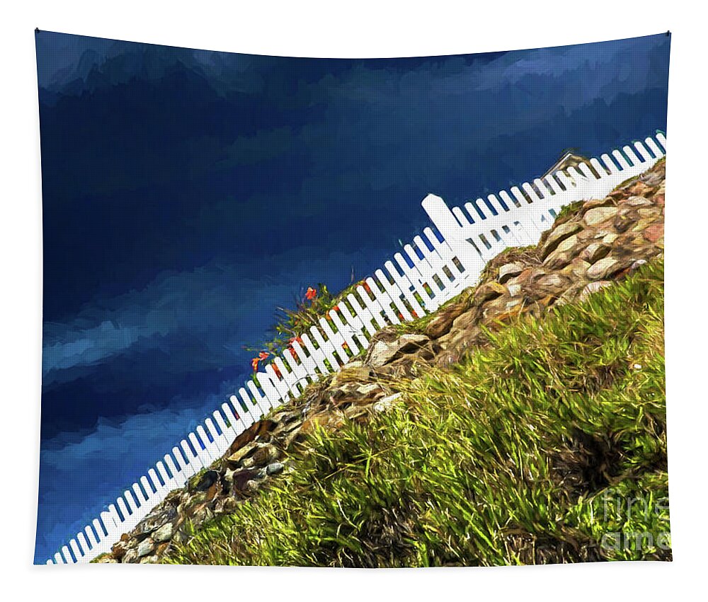 White Picket Fence Tapestry featuring the photograph Picket fence, Cezanne style by Sheila Smart Fine Art Photography