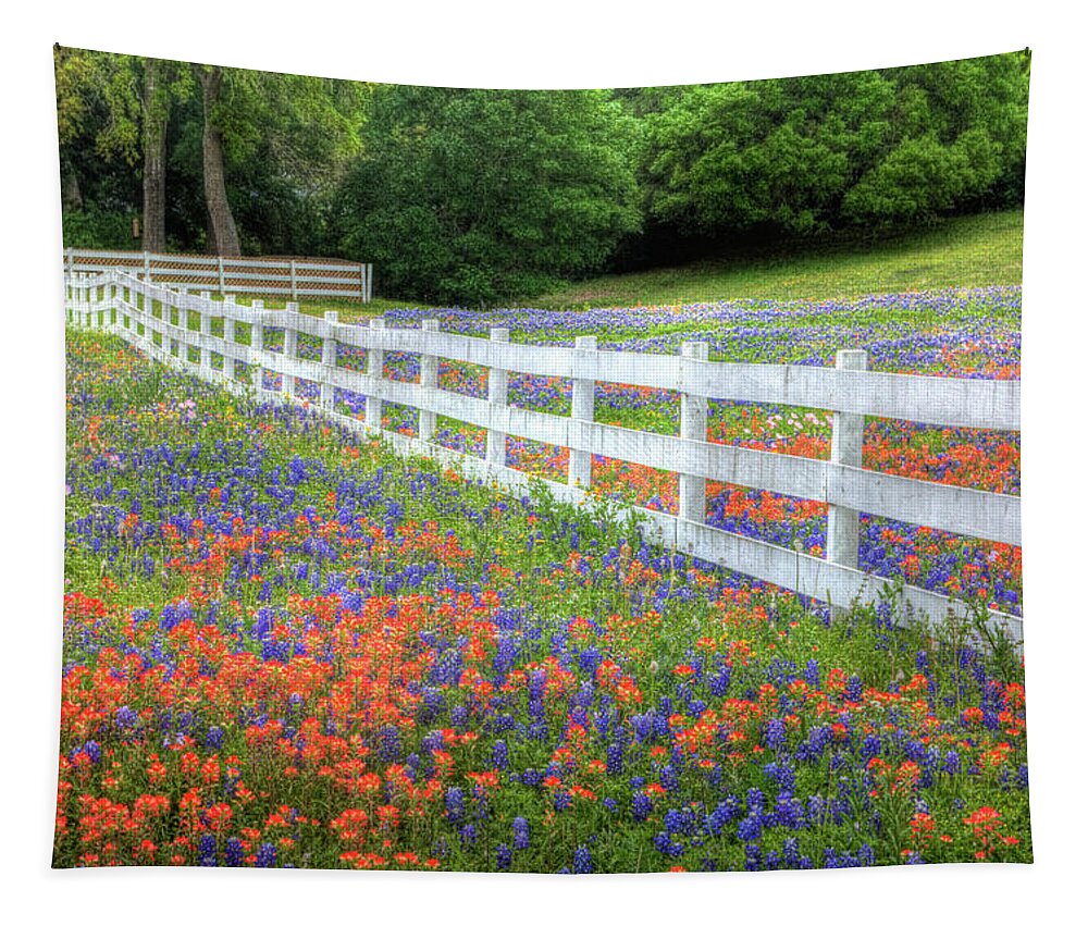 Abundance Tapestry featuring the photograph Picket White by Eggers Photography