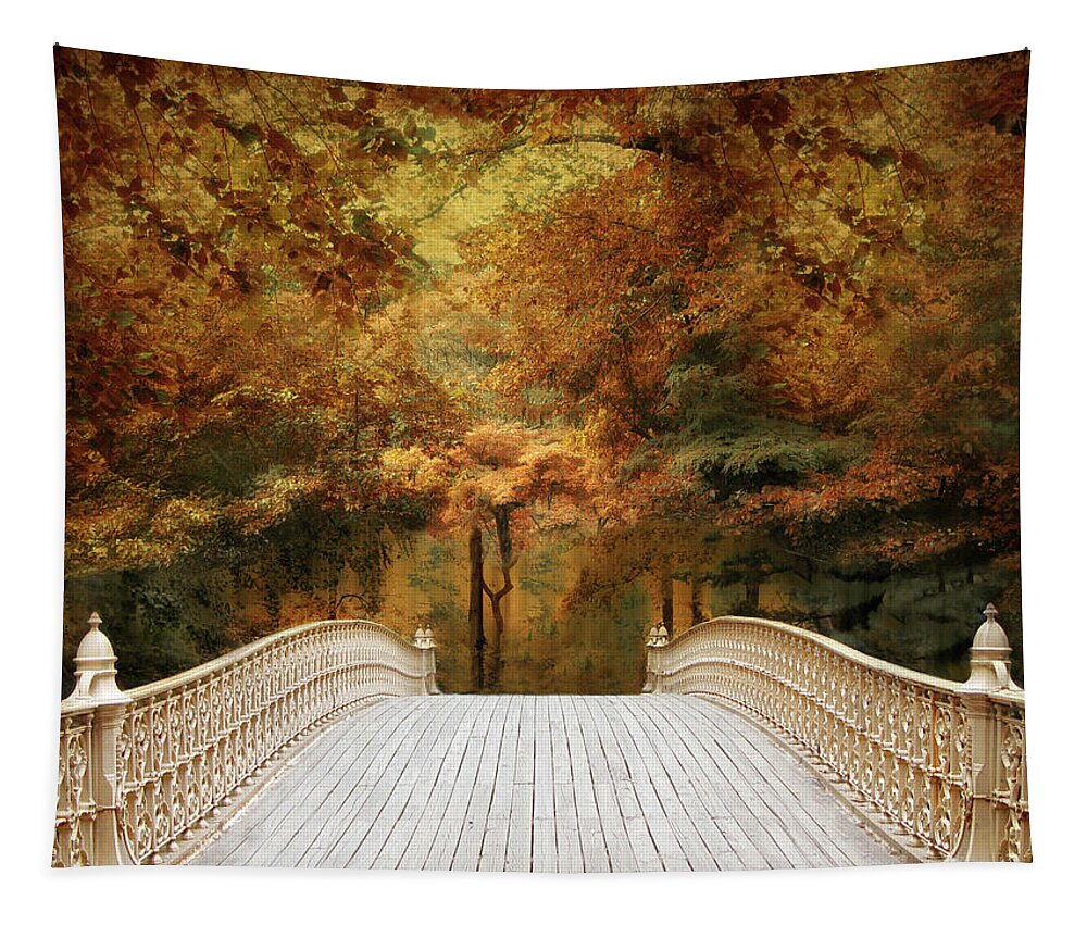 New York Tapestry featuring the photograph Pine Bank Autumn by Jessica Jenney
