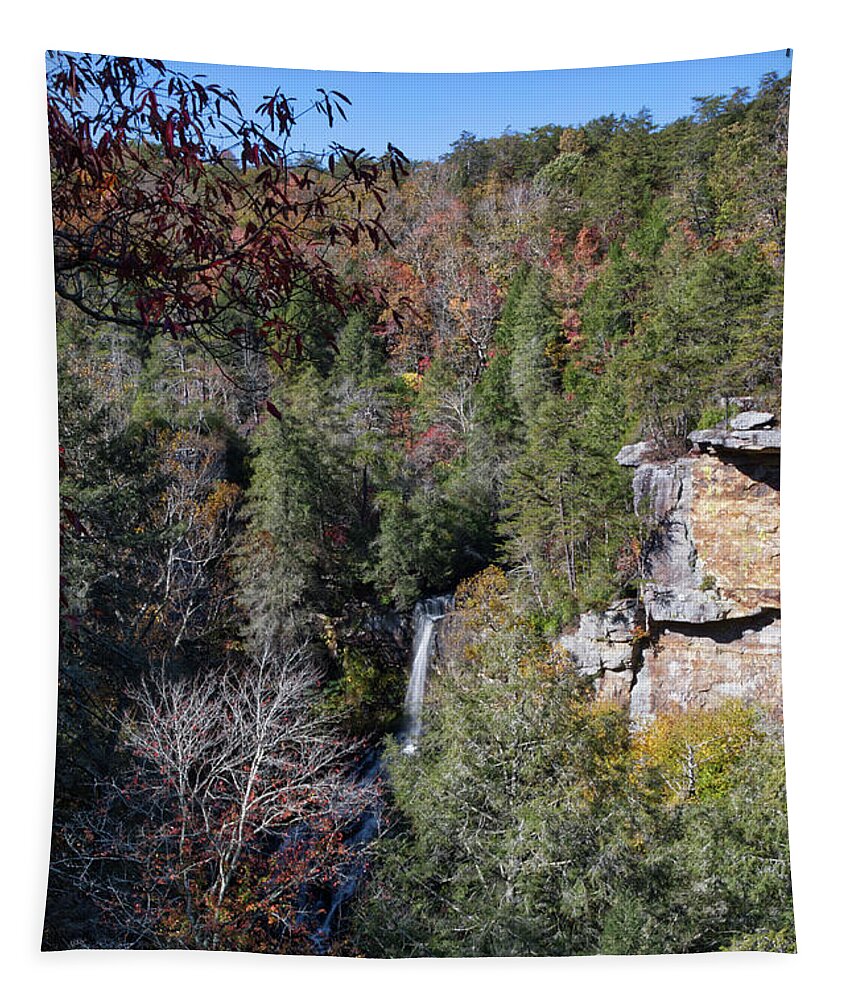 Piney Falls Tapestry featuring the photograph Piney Falls 6 by Phil Perkins
