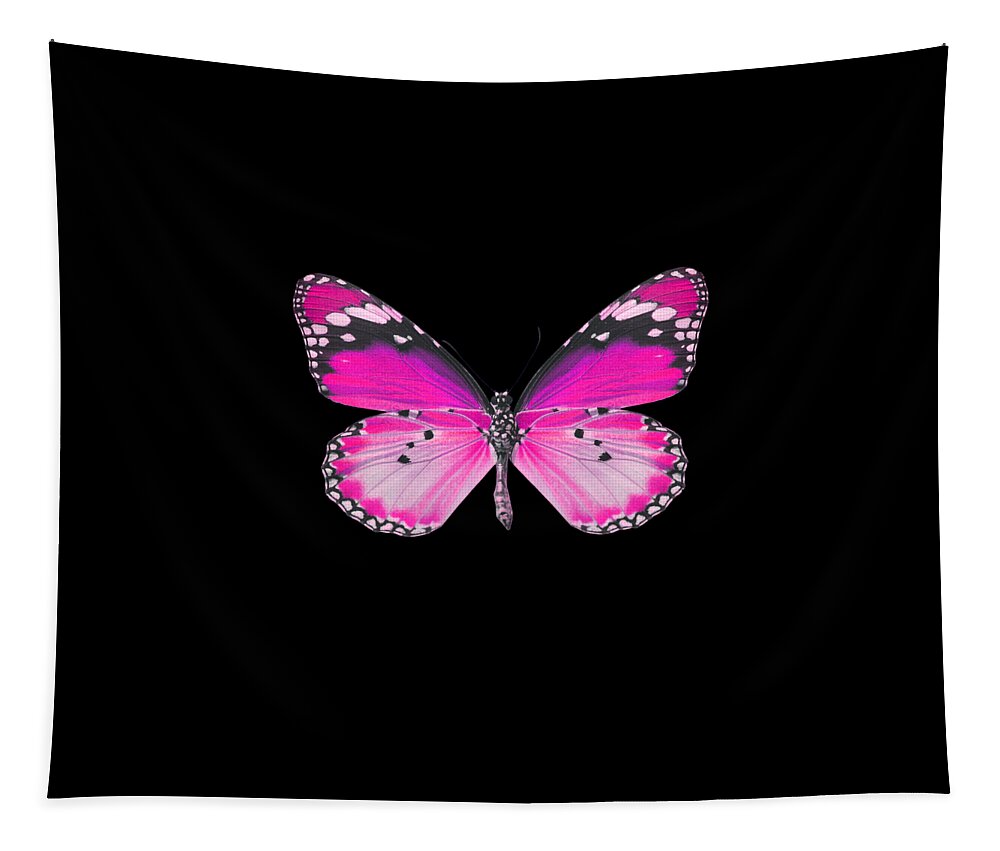 Pink Butterfly Tapestry featuring the digital art Pink Butterfly by Caterina Christakos