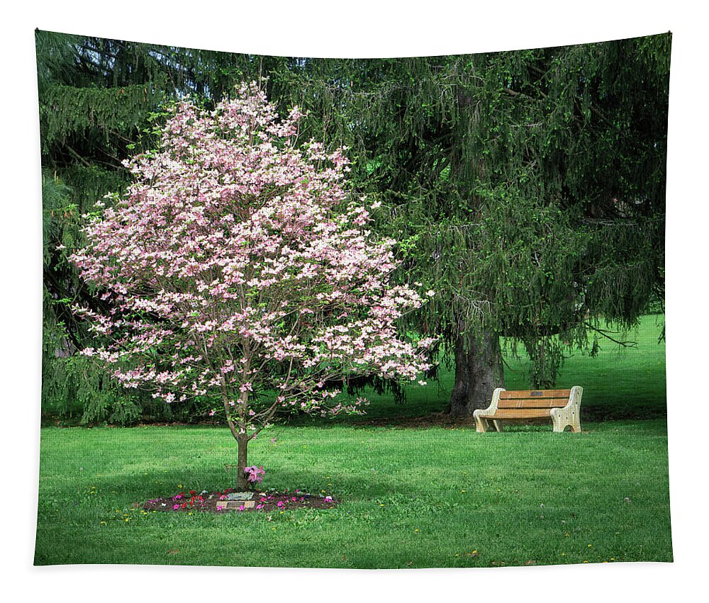 Pink Tapestry featuring the photograph Pink Dogwood Cedar Creek Park by Jason Fink