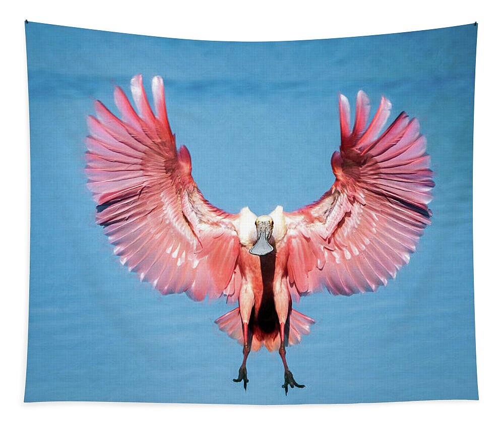 Roseate Spoonbill Tapestry featuring the photograph Pink Flamboyance by Jaki Miller