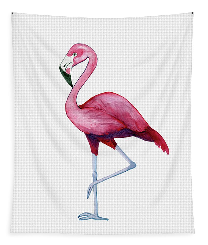 Flamingo Tapestry featuring the painting Pink Flamingo by Michele Fritz