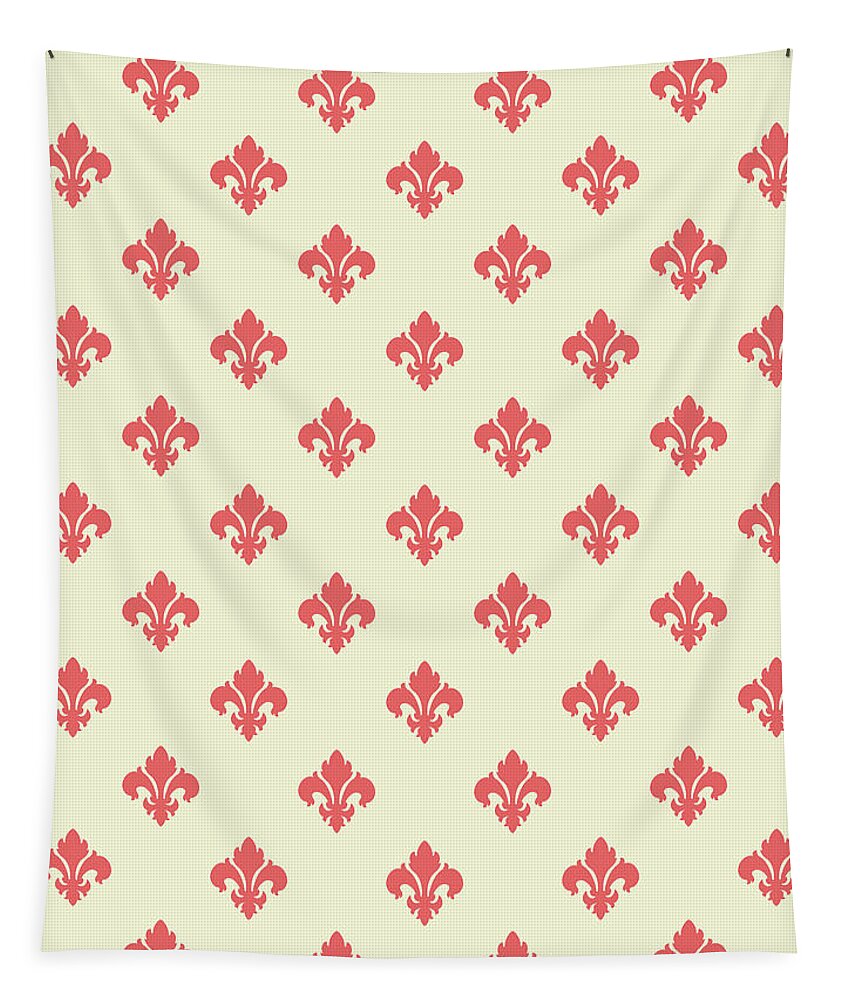 Graphic Design Tapestry featuring the digital art Pink Fleur De Lis by Ink Well