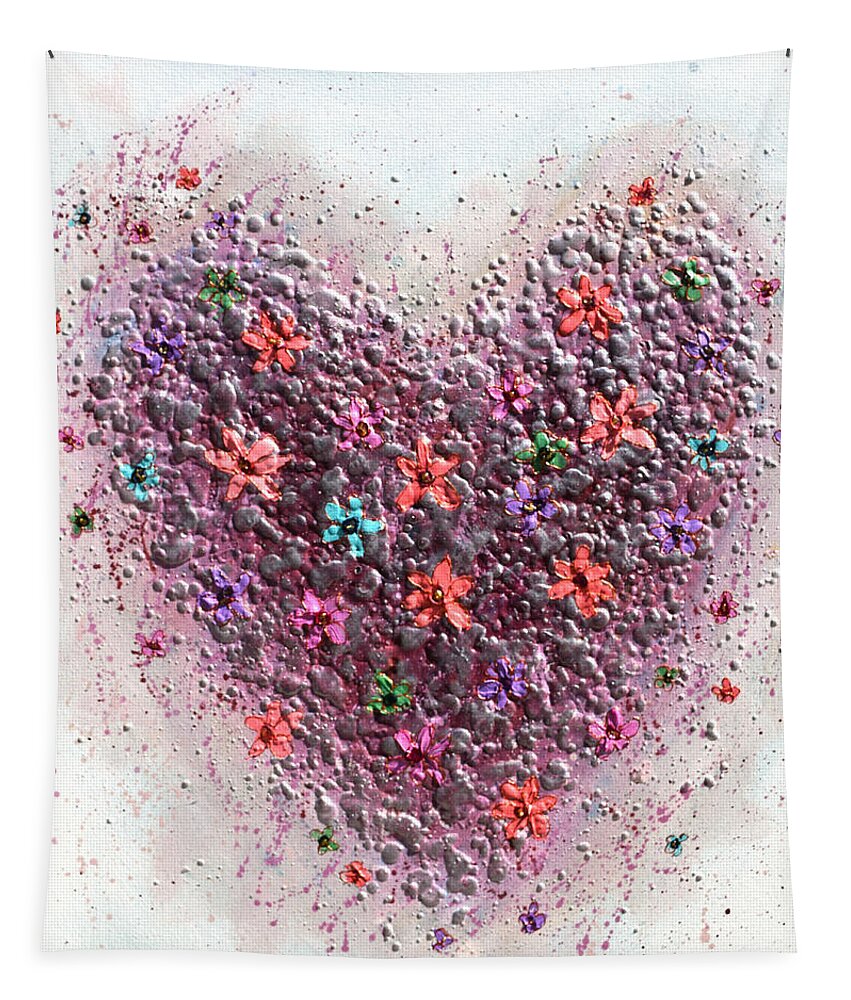 Heart Tapestry featuring the painting Pink Heart by Amanda Dagg