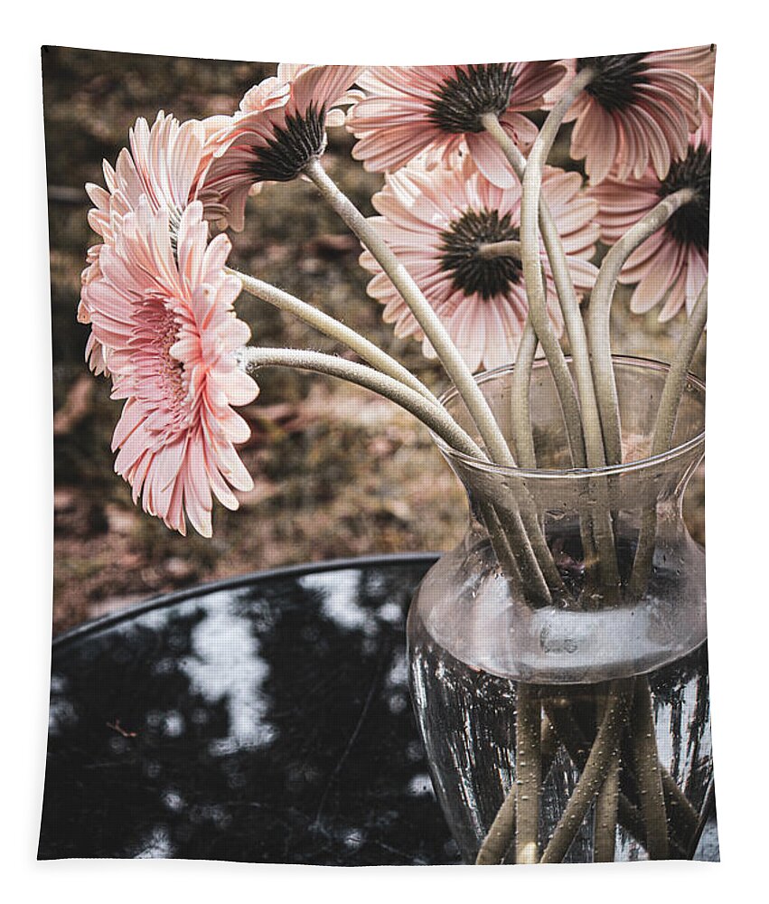Gerbera Jamesonii Tapestry featuring the photograph Pink Summer Gerbera Daisies by W Craig Photography