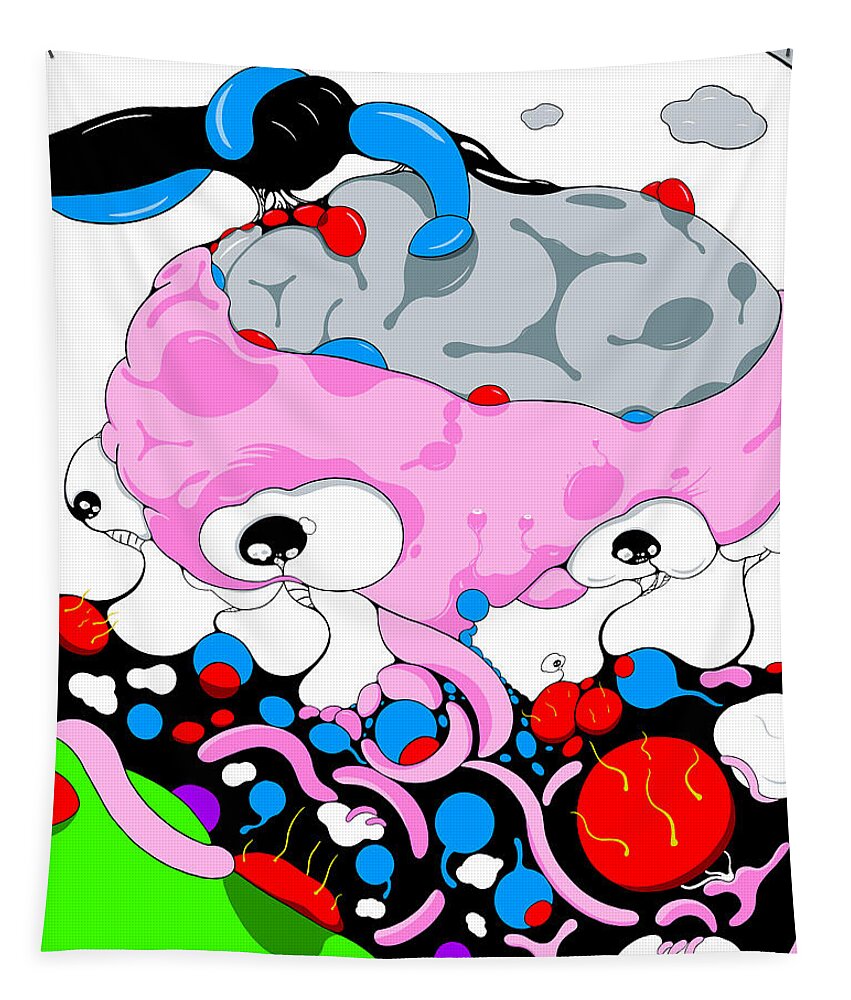 Ai Tapestry featuring the digital art Pinky by Craig Tilley