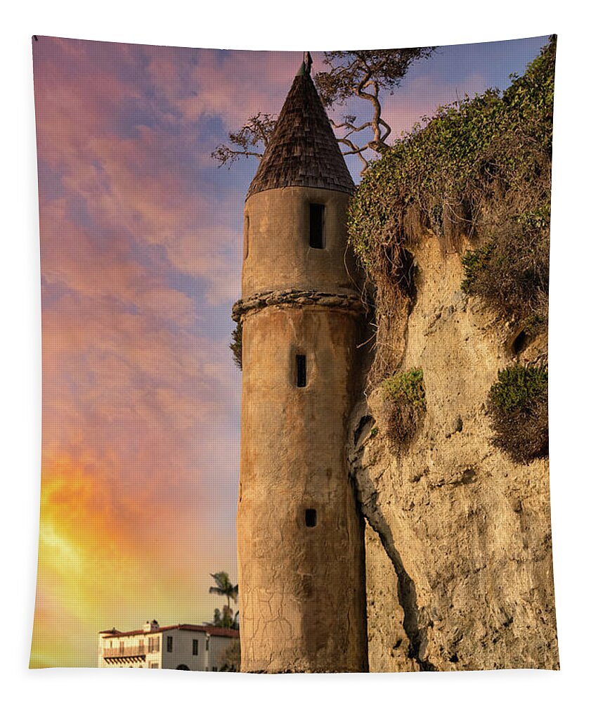 Pirate Tower Tapestry featuring the photograph Pirate Tower, Victoria Beach, Laguna Beach by Abigail Diane Photography