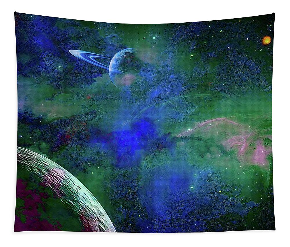  Tapestry featuring the digital art Planet Companion by Don White Artdreamer