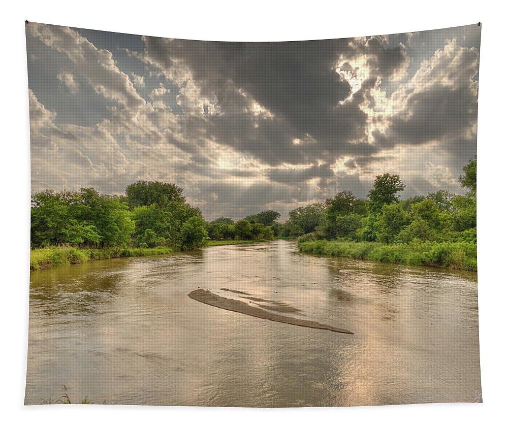 Nebraska Tapestry featuring the photograph Platte River from South Locust by Jeff White