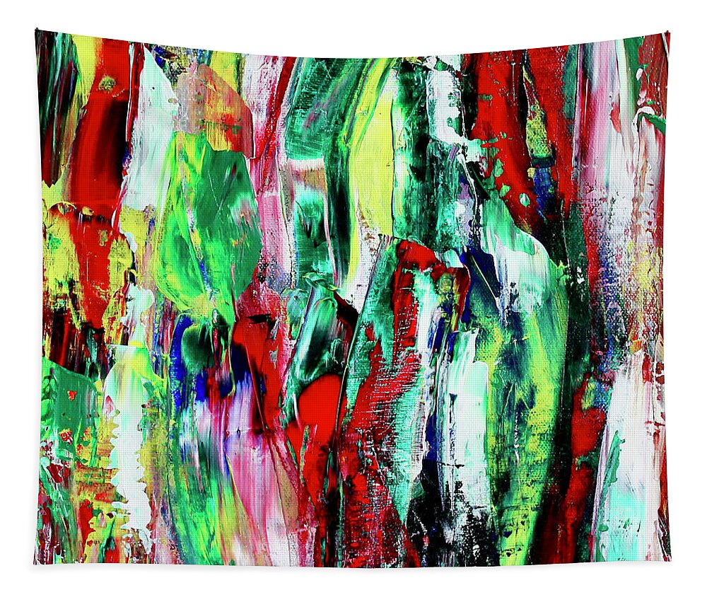 Abstract Tapestry featuring the painting Playful Piece 1 by Teresa Moerer