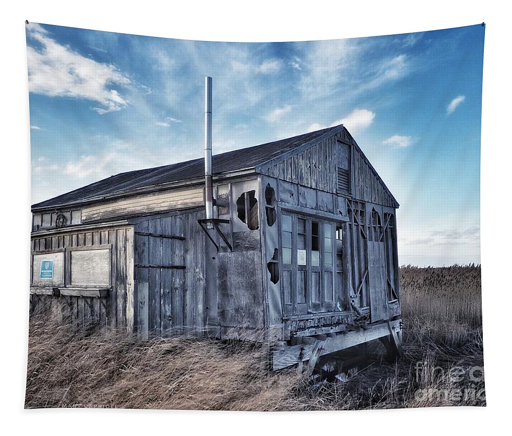 Seascape Tapestry featuring the photograph Plum Island Sea Shack by Mary Capriole