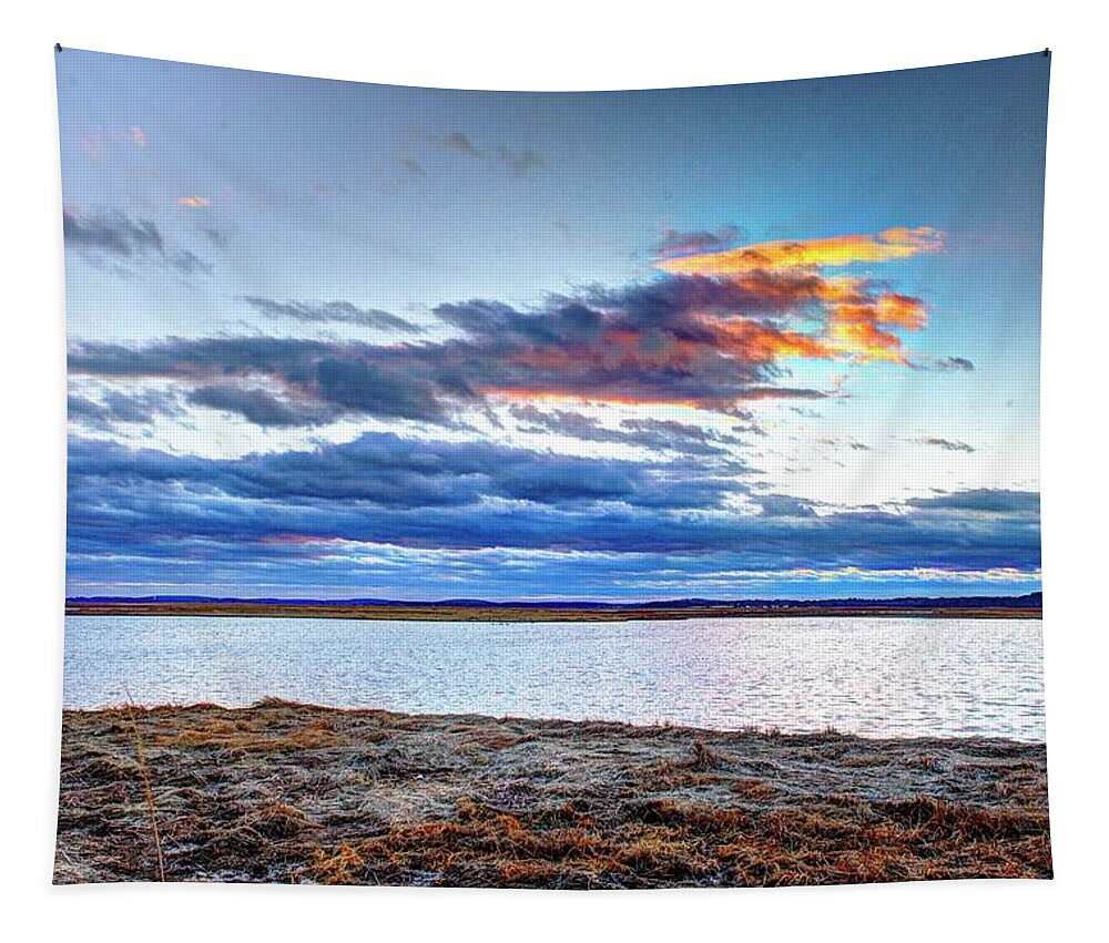  Tapestry featuring the photograph Plum Island Sunset by Adam Green