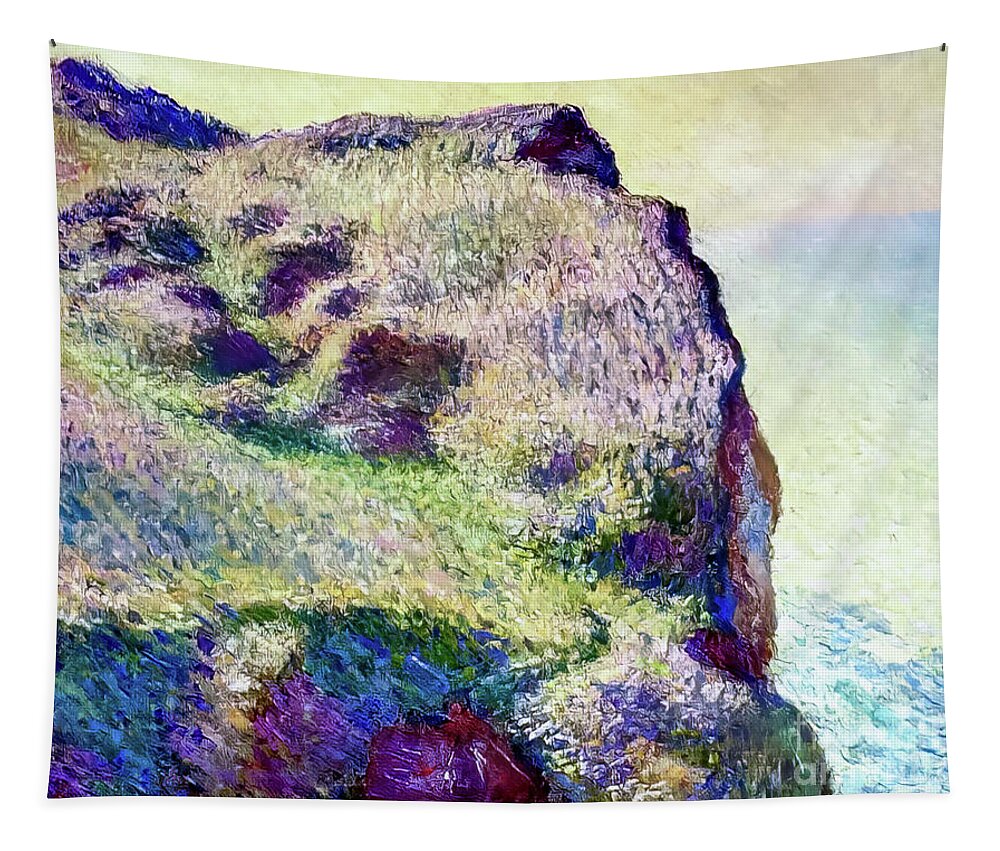 French Tapestry featuring the painting Point du Petit Ailly by Claude Monet 1897 by Claude Monet