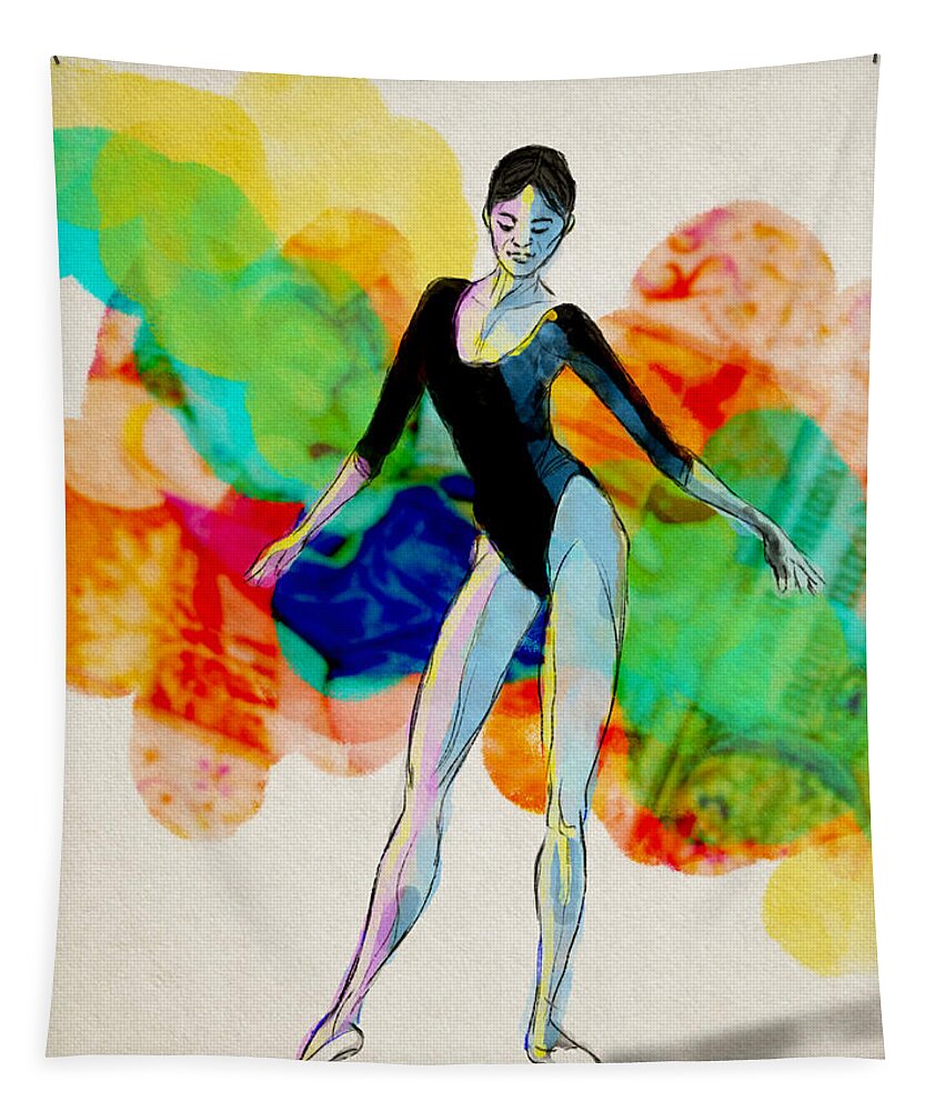 Dancer Tapestry featuring the digital art Poised And Elegant by Michael Kallstrom