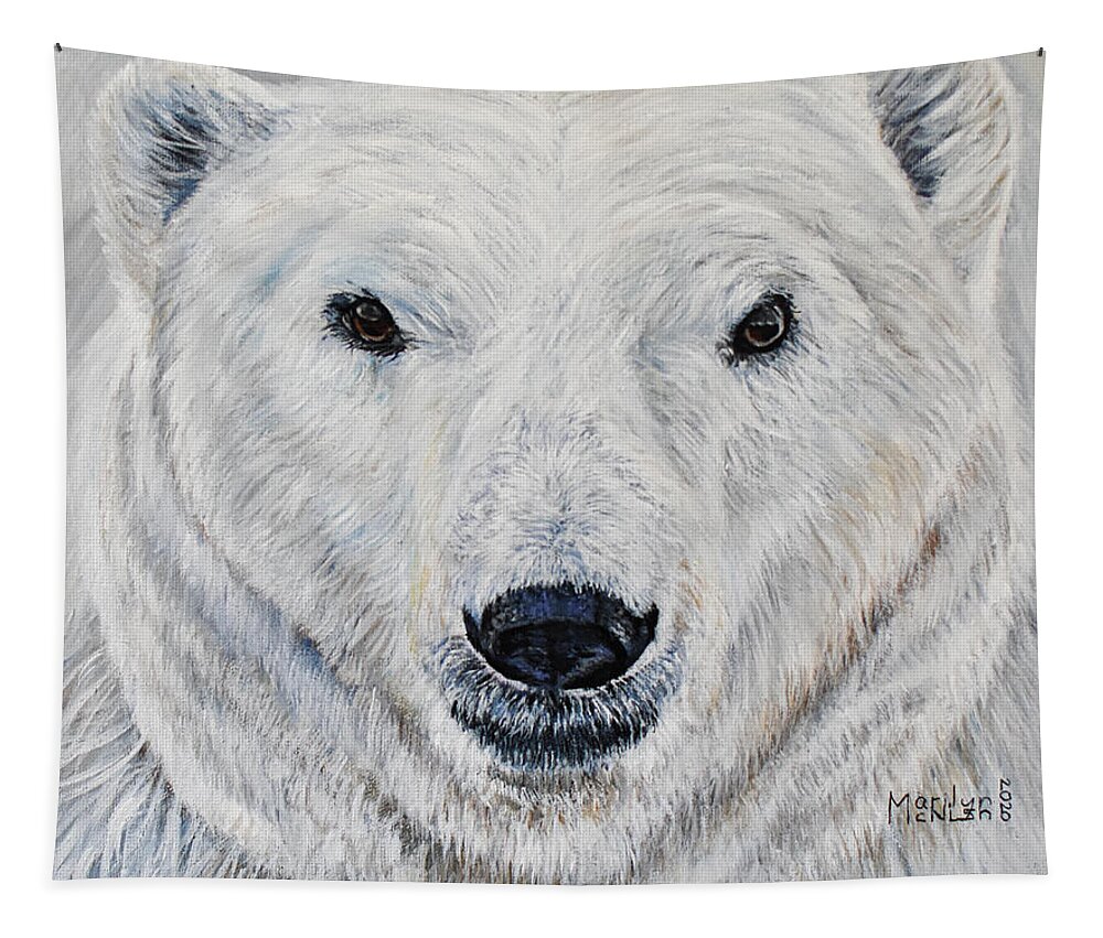 Hypercarnivores Tapestry featuring the painting Polar Bear - Churchill by Marilyn McNish