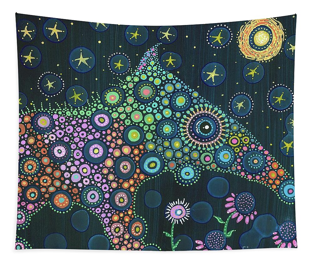Peccary Painting Tapestry featuring the painting Polka Dot Peccary-Anteater-ish by Tanielle Childers