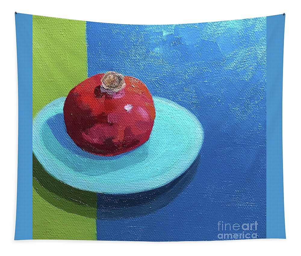 Pomegranate Tapestry featuring the painting Pomegranate by Anne Marie Brown