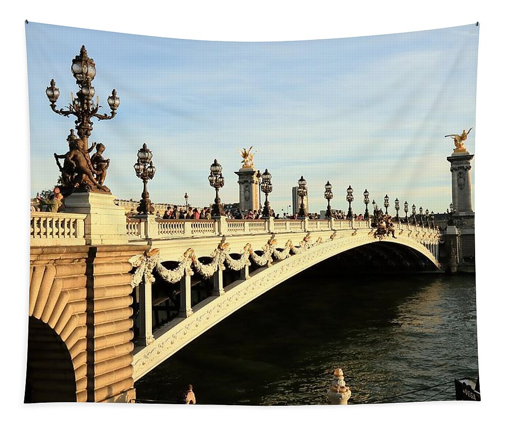 Pont Alexandre Iii Tapestry featuring the photograph Pont Alexandre III by Mingming Jiang