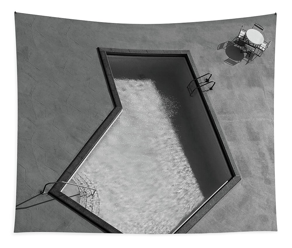 Swimming Pool Tapestry featuring the photograph Pool Modern Bw by Laura Fasulo