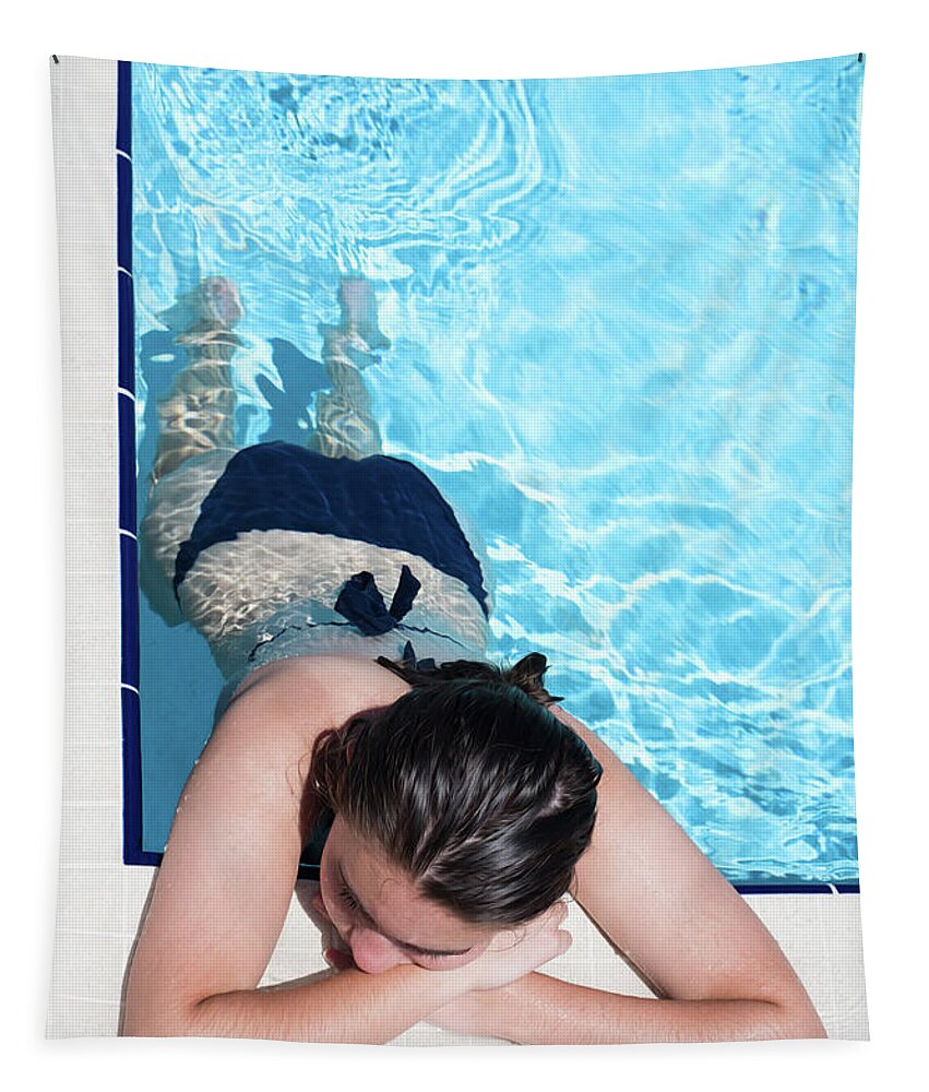 Swimming Pool Tapestry featuring the photograph Poolside by Laura Fasulo