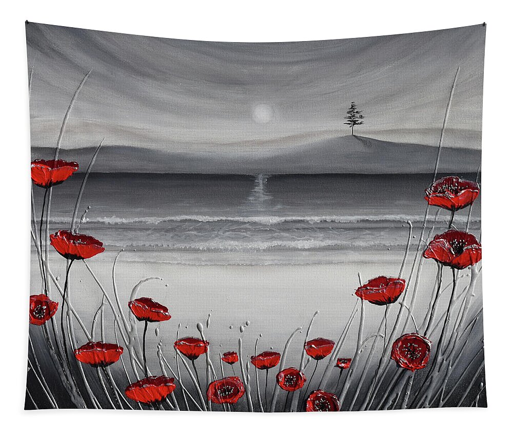 Red Poppies Tapestry featuring the painting Poppies by Amanda Dagg