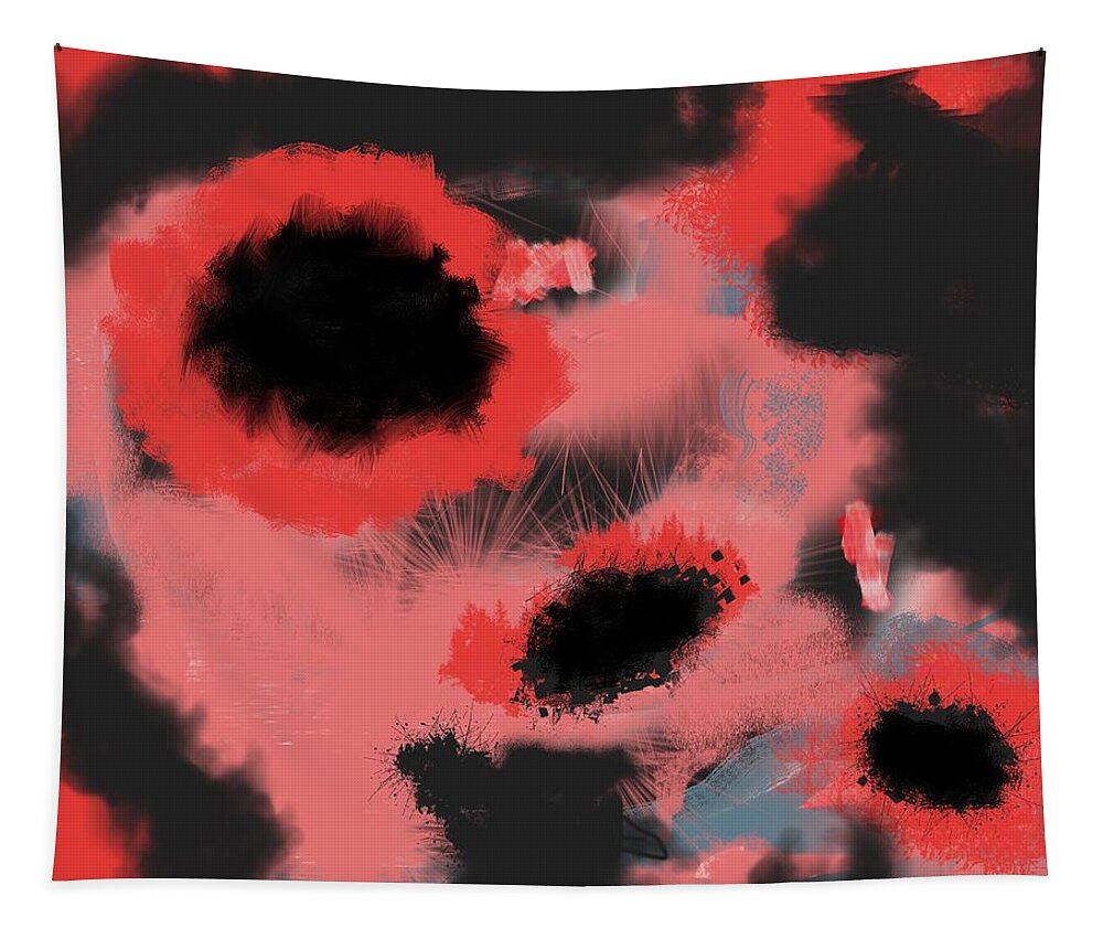Poppies Tapestry featuring the digital art Poppies by Ruth Harrigan