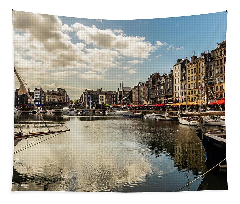 Honfleur Tapestry featuring the photograph Port of Honfleur, Normandy, France by Fabiano Di Paolo